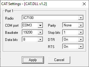 SoundModem CAT Settings